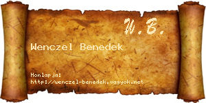 Wenczel Benedek névjegykártya