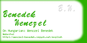 benedek wenczel business card